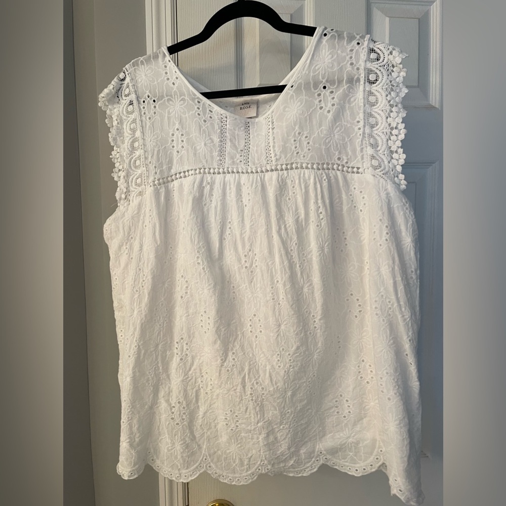 White eyelet cotton shirt